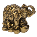 Слон хобот вверх на монетах 9х6,5х4,5см под бронзу