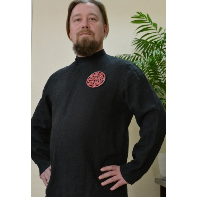 Рубаха славянская мужская из натурального льна  "Валькирия"